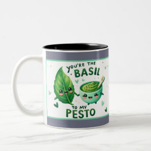 Caneca De Café Em Dois Tons Cute Kawaii Basil e Pesto