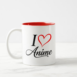 Caneca De Café Em Dois Tons Cute Kawaii Heart Anime