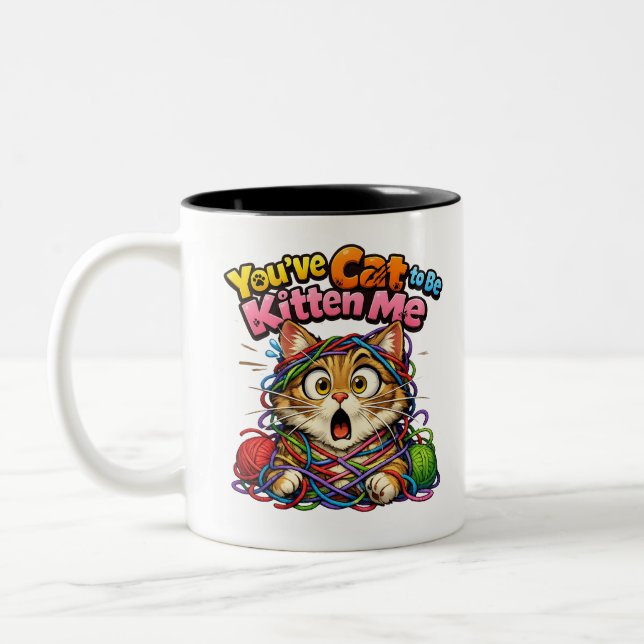 Caneca De Café Em Dois Tons Cute Kawaii Kitten Cat Two-Tone Mug (Esquerda)