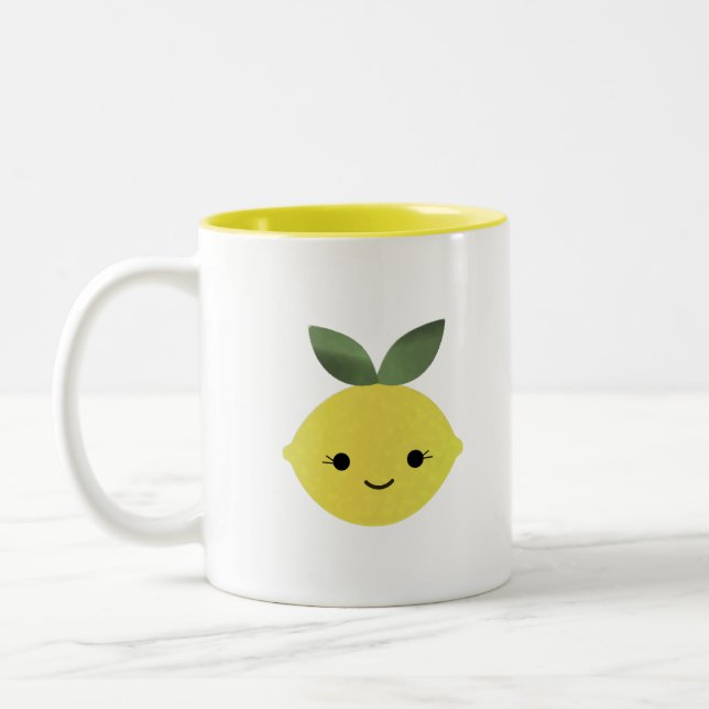 Caneca De Café Em Dois Tons Cute Kawaii Lemon (Esquerda)
