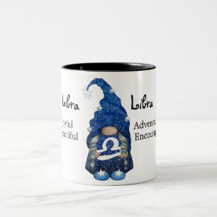 Caneca De Café Em Dois Tons Cute Libra Gnomo Zodiac - Sinal
