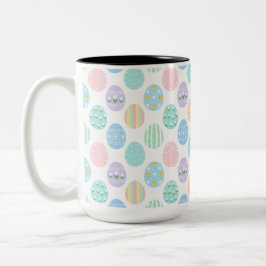 Caneca De Café Em Dois Tons Cute Pastel Easter Eggs Pattern
