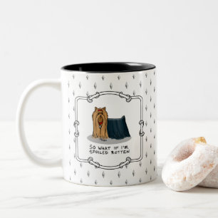 Caneca De Café Em Dois Tons Cute Spoilado Rotten Yorkshire Terrier (Yorkie)