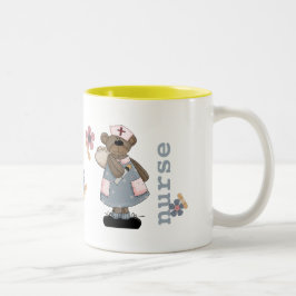 Caneca De Café Em Dois Tons Cute Teddy Bear Custom Name Mug for Nurse