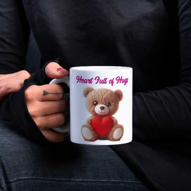 Caneca De Café Em Dois Tons Cute Teddy Bear Valentine (Criador carregado)