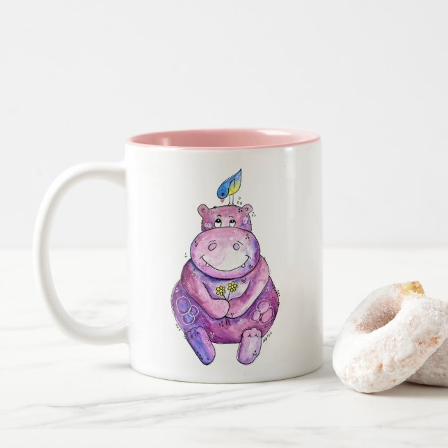 Caneca De Café Em Dois Tons Cuz Roxo-Branco (Com Donut)
