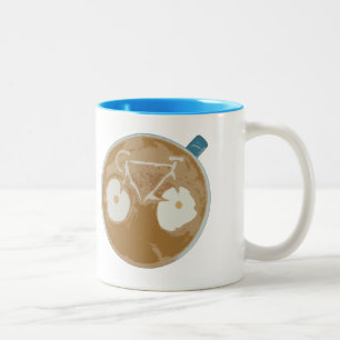 Caneca De Café Em Dois Tons Cycling Latte Art