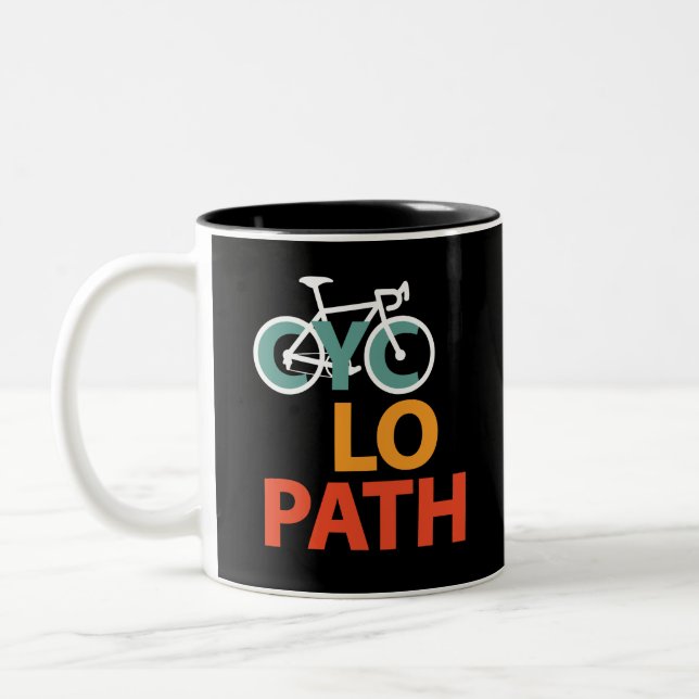 Caneca De Café Em Dois Tons Cyclopath Bicycle Funny Cycling (Esquerda)
