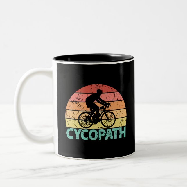 Caneca De Café Em Dois Tons Cycopath Funny Cycling (Esquerda)