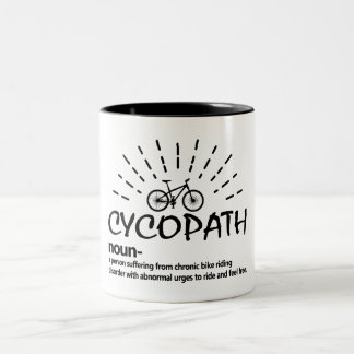 Caneca De Café Em Dois Tons Cycopath Noun Bike Tag