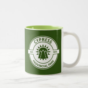 Caneca De Café Em Dois Tons Cypress Provincial Park Sun Trees