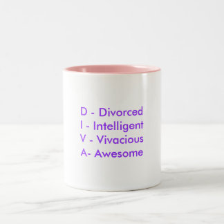 Caneca De Café Em Dois Tons D - DivorcedI - IntelligentV - VivaciousA-