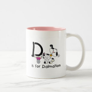 Caneca De Café Em Dois Tons D é para T-shirts e presentes Dalmation