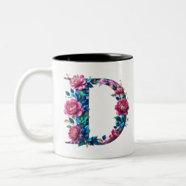 Caneca De Café Em Dois Tons D Mug de café - Design floral para doação
