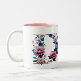 Caneca De Café Em Dois Tons D Mug de café - Design floral para doação
