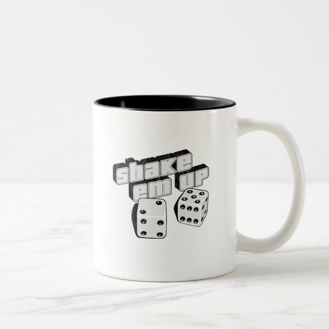 Caneca De Café Em Dois Tons da agitação do em dados acima - (Direita)