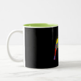 Caneca De Café Em Dois Tons Da "caneca do pop art do amor & dos pitbull paz"