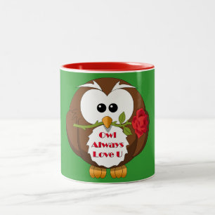 Caneca De Café Em Dois Tons Da coruja amor sempre você tema