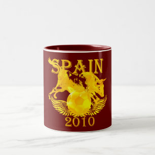 Caneca De Café Em Dois Tons Da espanha do futebol dos suportes do futebol