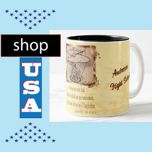 Caneca De Café Em Dois Tons Da Vinci Helicopter Poema 🚁 Orçamento Especial