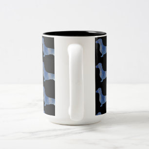 Caneca De Café Em Dois Tons Dachshund leopardo
