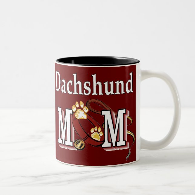 Caneca De Café Em Dois Tons Dachshund Mãe Gifts (Direita)
