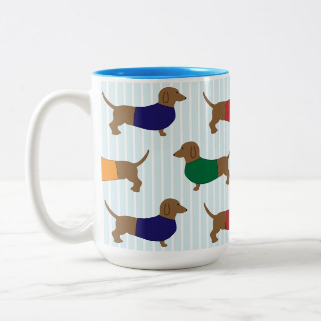 Caneca De Café Em Dois Tons Dachshund Menagerie (Esquerda)