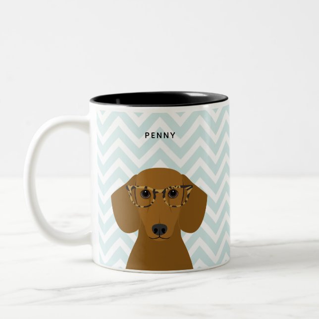 Caneca De Café Em Dois Tons Dachshund Mugs (Esquerda)