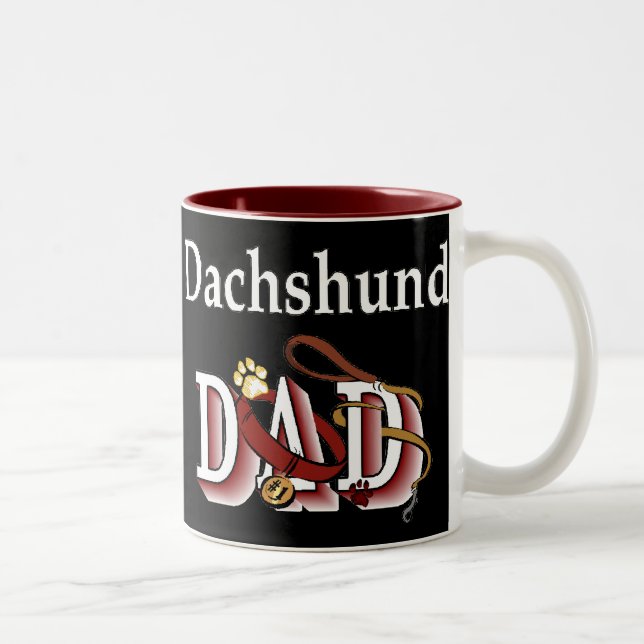 Caneca De Café Em Dois Tons Dachshund PAI Gifts (Direita)