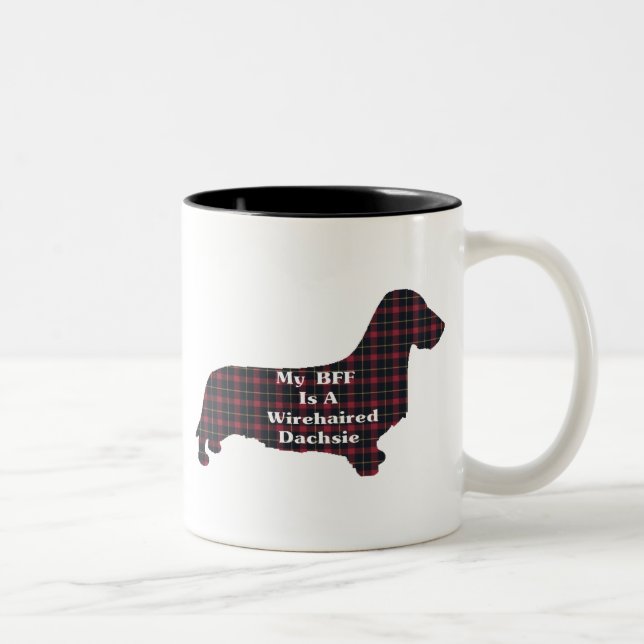 Caneca De Café Em Dois Tons Dachshund Wirehaired BFF Mug (Direita)