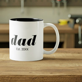 Caneca De Café Em Dois Tons Dad Established New Dad Gift