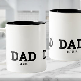 Caneca De Café Em Dois Tons Dad Established New Dad Gift