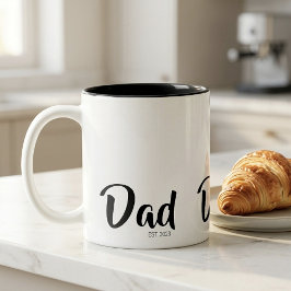 Caneca De Café Em Dois Tons Dad Established New Dad Gift