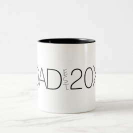 Caneca De Café Em Dois Tons Dad Established Year Modern Script design 