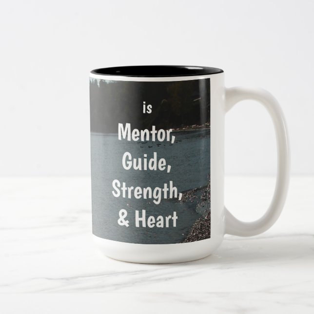 Caneca De Café Em Dois Tons Dad Is Mentor, Guide, Strength & Heart (Direita)