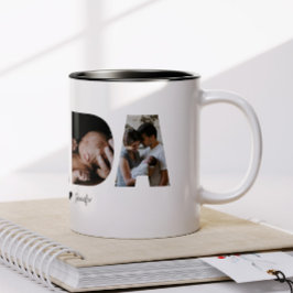 Caneca De Café Em Dois Tons Dada Photo Collage Mug para Dia de os pais
