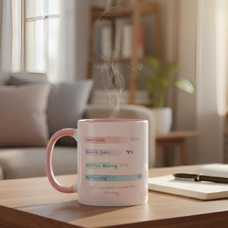Caneca De Café Em Dois Tons Dados Subjetivos | Por Números | Relação Corada