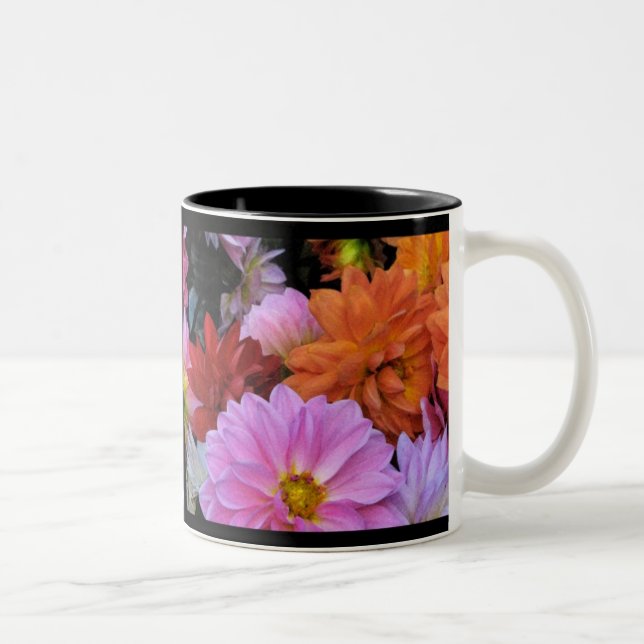 Caneca De Café Em Dois Tons Dahlia Petals (Direita)