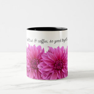 Caneca De Café Em Dois Tons Dahlias e Coffee Flower Mug