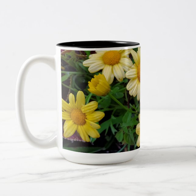 Caneca De Café Em Dois Tons Daisies (Esquerda)