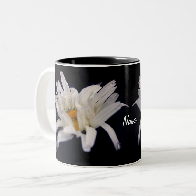 Caneca De Café Em Dois Tons Daisy In Disarray Personalizado (Frente Esquerda)