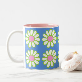 Caneca De Café Em Dois Tons Daisy Simple Blue