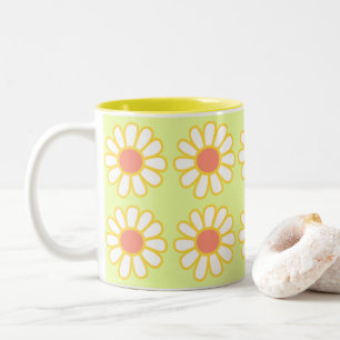 Caneca De Café Em Dois Tons Daisy Simple Green