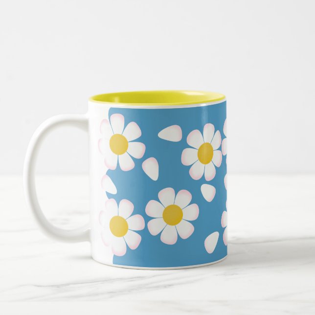 Caneca De Café Em Dois Tons Daisy Sky Springtime Mug (Esquerda)