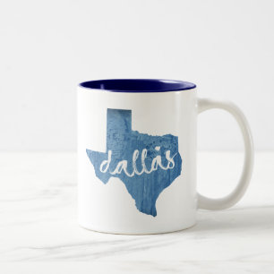 Caneca De Café Em Dois Tons Dallas, Texas Wood Grain