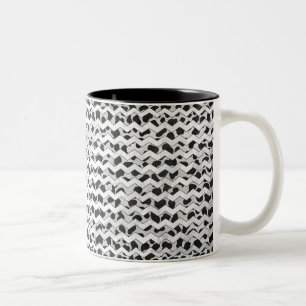 Caneca De Café Em Dois Tons Dalmácia Black and White Chvron