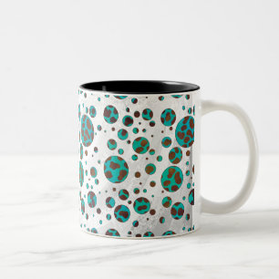 Caneca De Café Em Dois Tons Dalmaciano Brown e Teal Impressão