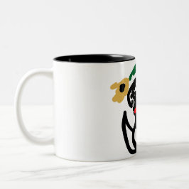 Caneca De Café Em Dois Tons Dalmatian sunflowers