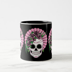 Caneca De Café Em Dois Tons Dama Açúcar Caveira