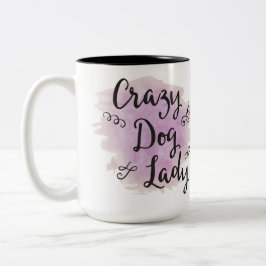 Caneca De Café Em Dois Tons Dama de Cachorro Louca (Roxo)